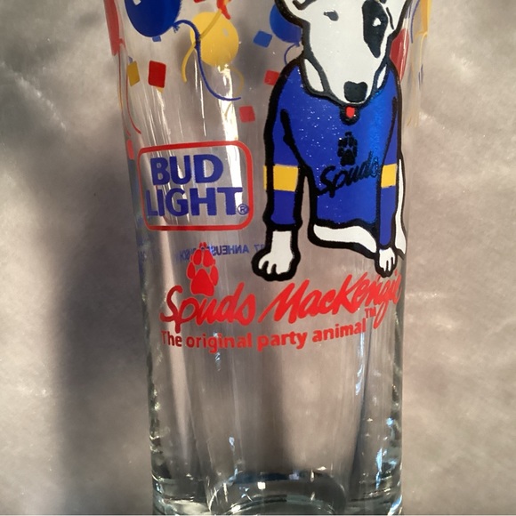1987 Spuds MacKenzie Bud Light beer glass. Set of 2 - Picture 8 of 8